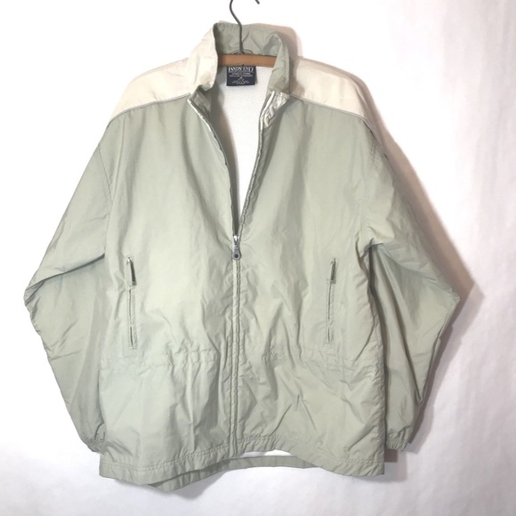 pale tan hooded jacket Size 10-12 New. Lands/' end Khaki Medium